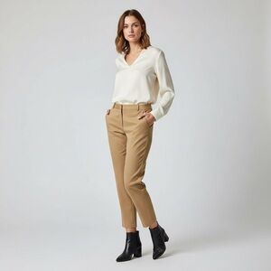 Hudson North Tan tapered cropped Dress Pants with zipper fly size 10